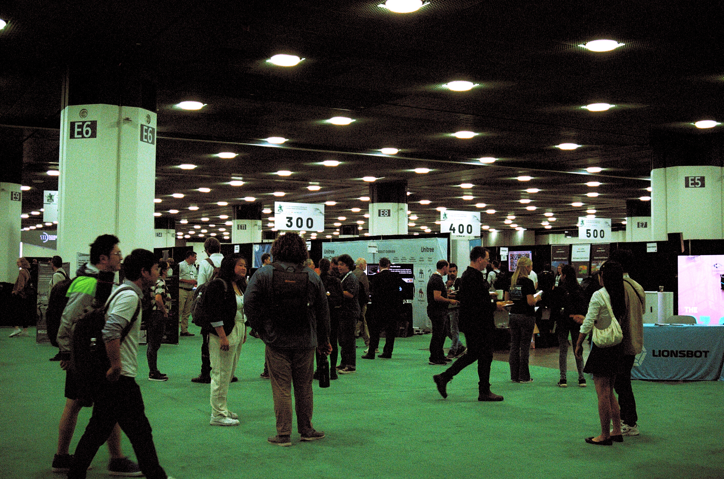 IROS exhibition hall. Canon Rebel G, EF 38-76 1:4-5.6, Fuji 400. Color and exposure correction done in post-processing.